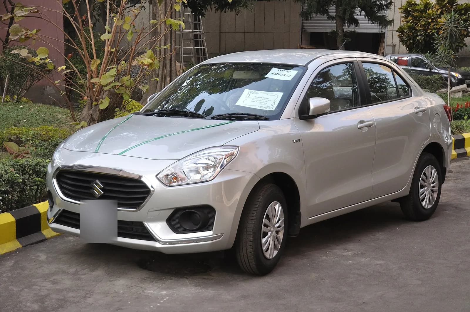Maruti Suzuki Swift Dzire, front three quarter view