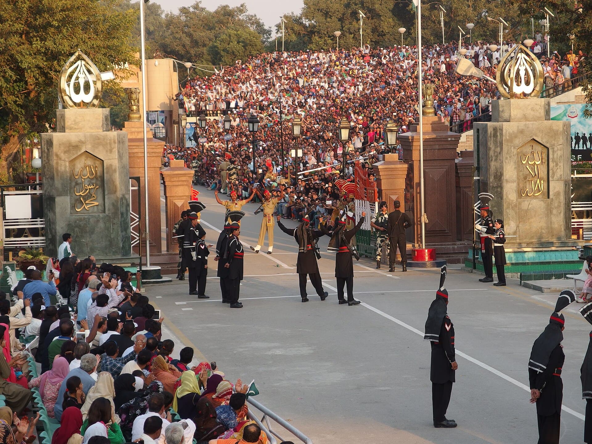 Wagah Border Beating Retreat ceremony near Amritsar